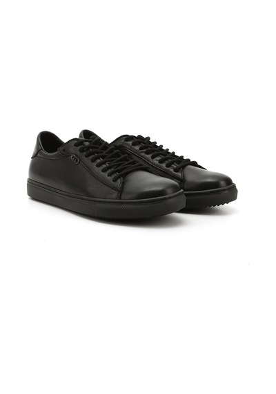 Gönderi(R) Gönderi R Siyah Bağcıklı Termo Taban Hakiki Deri Sneaker Siyah