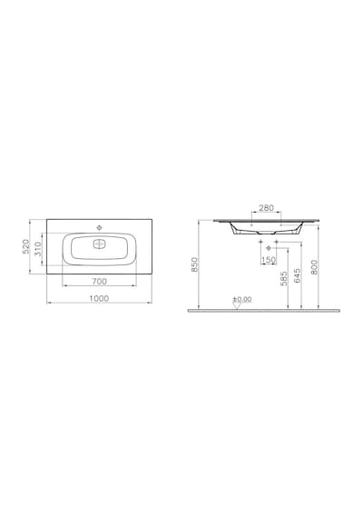 VitrA Metropole Infinit Etajerli Lavabo 100 CM Beyaz M58000018002