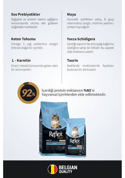 Reflex Plus Hipoalerjenik Kısırlaştırılmış / Sterilised Somonlu Yetişkin Kedi Maması 1,5 Kg