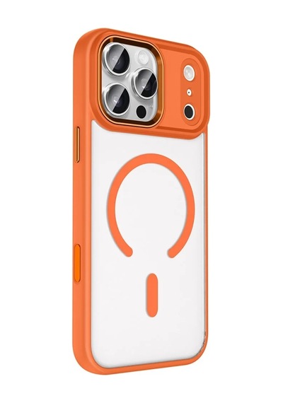 Acex İphone 17 Pro Uyumlu Magsafe Şeffaf Kılıf Kamera Lens Korumalı Darbe Emici Renkli Çerçeveli Wireless Şarj Uyumlu Kapak