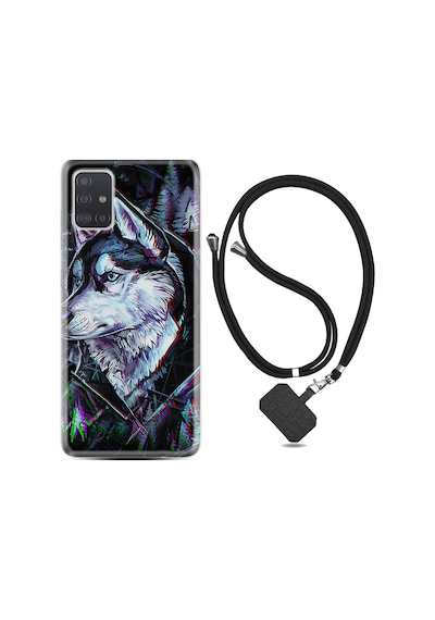 Samsung Uyumlu Galaxy A71 Kılıf Ipli Askılı Dog Eyes 1761