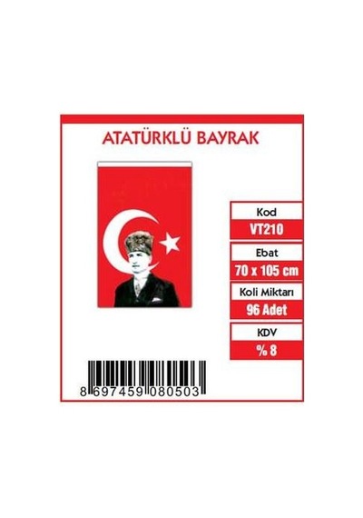 Vatan Vt210 70X105Cm Atatürklü Bayrak