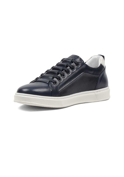 Erkek Lacivert Baskılı Kalın Tabanlı Sneaker