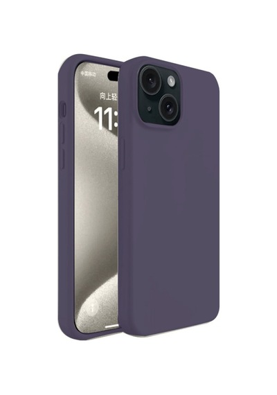 İphone 15 Kılıf First Silikon - Mürdüm