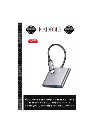 Özel Seri Teknoloji Aparat Çalışma Masası Hub011 Type-c 3 İn 1 Çoklayıcı Docking Station 100w 4k