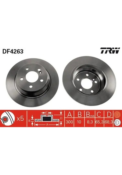 Mercedes E220 W212 Arka Fren Diski 2009-2013 Trw Df4263 2adettir
