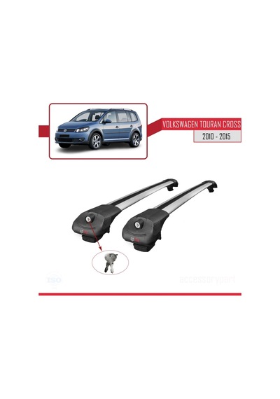 Volkswagen Touran 2010-2015 Arası İle Uyumlu Ace-1 Ara Atkı Tavan Barı Gri