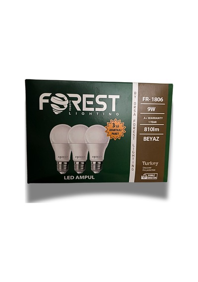 Forest 3lü Ampul 9w - Beyaz