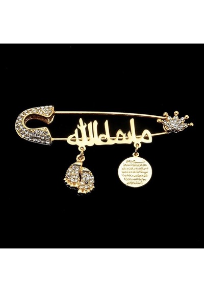 Sahiaksesuar Arapça Maşallah Yazılı Bebek Yaka Iğnesi 34