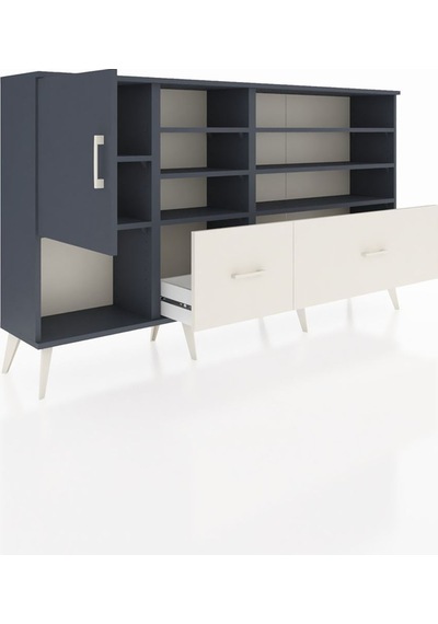 Arges Konsol 8 Raflı 2 Çekmeceli Tek Kapaklı 176x30x99 Antrasit-antrasit/aytaşı Antrasıt/aytası - Antrasıt Arges Konsol 8 Raflı 2 Çekmeceli Tek Kapaklı 176x30x99 Antrasit-antrasit/aytaşı Antrasıt/aytası - Antrasıt