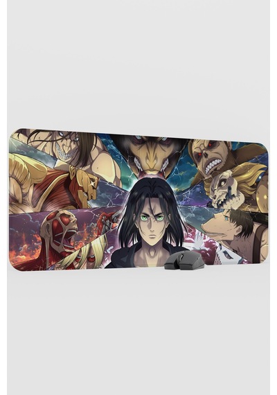 Attack On Titan Anime V1 - 90x40 Xxl Gaming Kauçuk Kaymaz Taban Mouse Pad Fare Altlığı