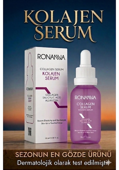 Ronanna Kolajen Serum Cilt Sıkılaştırıcı Kırışıklık Karşıtı Anti Aging Yoğun Nemlendirici Yüz Serumu 30 Ml