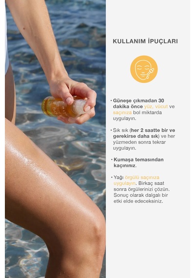 Yüksek Korumalı Güneş Koruyucu Yağ Organik Kayısı Yağı İçeren Spf 50 + 150 Ml