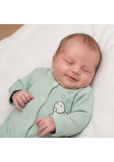 Ürünya Unisex Pamuklu Bebek Tulum Yeşil