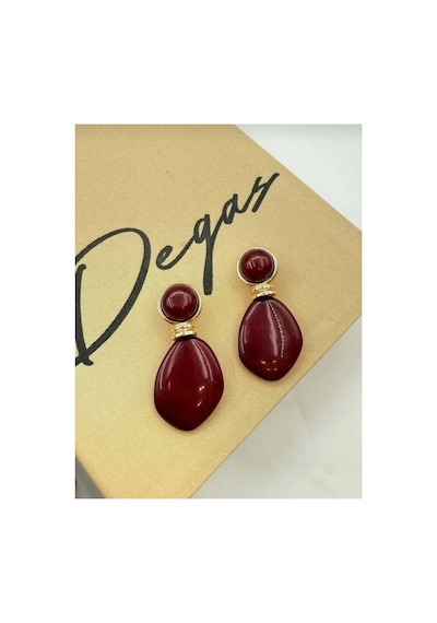 Lunarie Vintage Mürdüm Bordo Büyük Damla Küpe