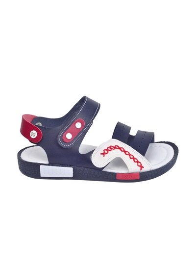 Kiko Kids Kiko Şb 2498-07 Orto pedik Erkek Çocuk Sandalet Terlik Lacivert B Lacivert Beyaz Kırmızı