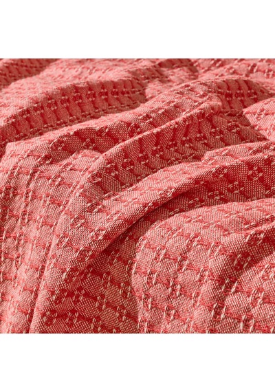 Soft Milva Çift Kişilik Çok Amaçlı Örtü - Kırmızı - 200x230 Cm Renkli