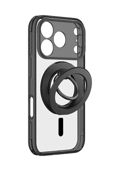 Apple iPhone Uyumlu 18 Pro Max Kılıf M-safeli Yüzük Standlı Amazingthing Titan Pro Grip Ring Serisi Kapak Siyah