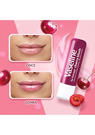 Vaseline Lip Therapy Dudak Bakım Kremi Cherry Blush 4.8 Gr X2