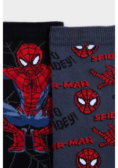 DeFacto Erkek Çocuk Marvel Spiderman 2'li Pamuklu Uzun Çorap E5167A8NSKR1