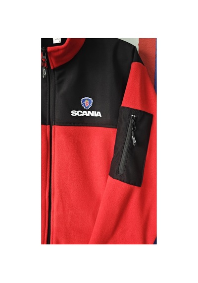 Scania Baskılı Kaliteli Softsheel Polar Ceket Kırmızı