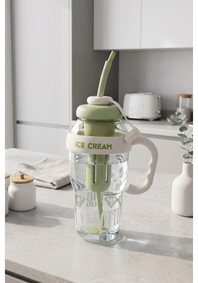 Ice Bottle Pipetli Suluk Matara 1300 Ml Yeşil