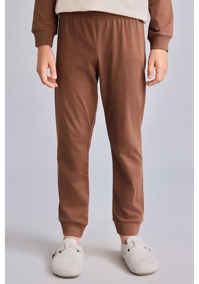Defacto %100 Pamuk Bisiklet Yaka Reglan Uzun Kollu Üst Lastik Paça Alt 2li Pijama Takımı Erkek Çocuk I1443a826aubn321 Kahve-bn321