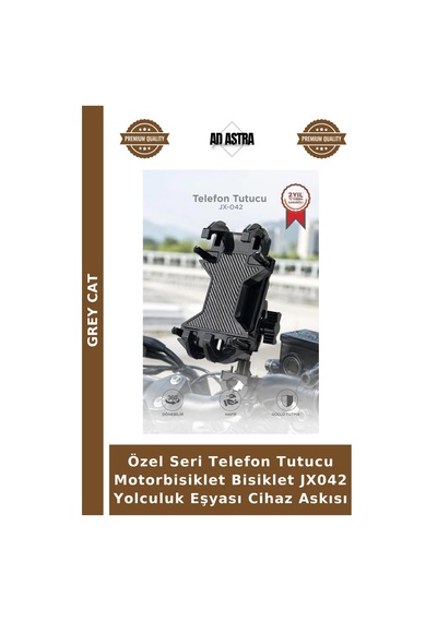 Özel Seri Telefon Tutucu Motorbisiklet Bisiklet Jx042 Yolculuk Eşyası Cihaz Askısı Siyah