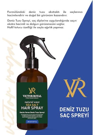 Victor Royal Hacim Ve Dolgunluk Veren Deniz Tuzu Saç Spreyi 250 Ml