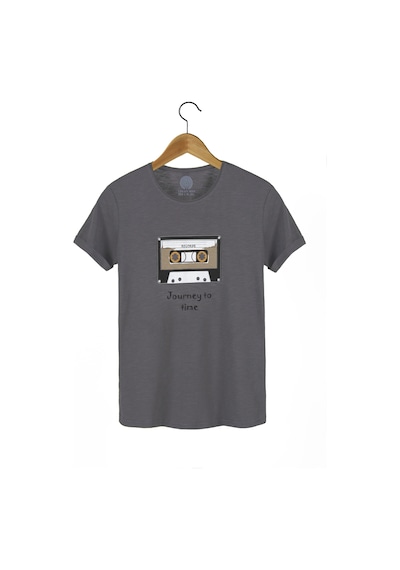 Erkek Gri Baskılı Trend T-shirt Gri