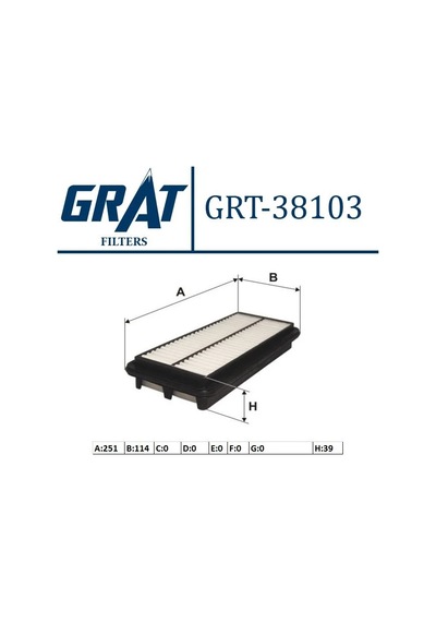 Grat 38103 Hava Filtresi- Kia: Picanto Benzinli 05 10