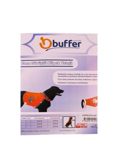 Gece Görüşlü Reflektör Kumaşlı Cırt Cırtlı Köpek Yeleği Medium Diğer