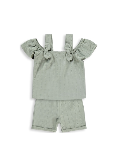 Civil Baby Fiyonk Askılı Şortlu 6-18 Ay Takım - Yeşil Çağla Yeşili