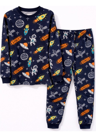 Astronot Desenli Erkek Çocuk Pijama Takımı