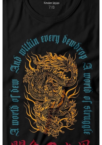 Kendim Seçtim Dragon Japanese Urban Drake Ejder Japonca Uzak Doğu Baskılı Tişört Çocuk T-shirt 001