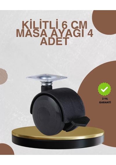 Home Kilitli Mobilya Ayağı 6 Cm 4 Lü Set Zemin Korumalı Çok Renkli