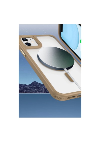 Apple İphone 12 Kılıf Enka Magsafe Silikon Kılıf - Desert