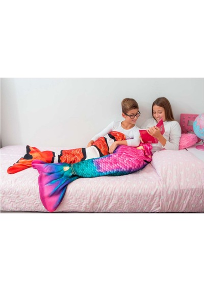 Kuaki Mermaids Deniz Kızı Kostümlü Tv Battaniyesi Magic Çok Renkli