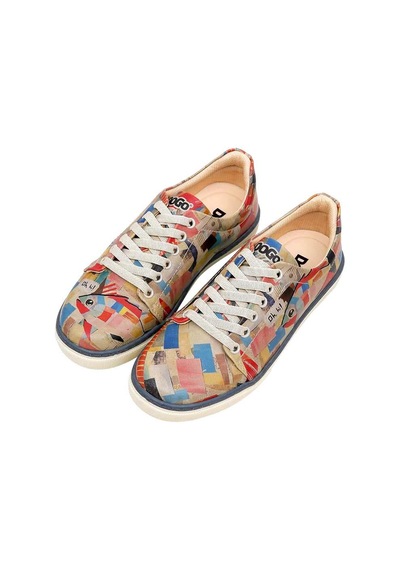 Kadın Vegan Deri Çok Renkli Sneakers - Hi Fish Tasarım