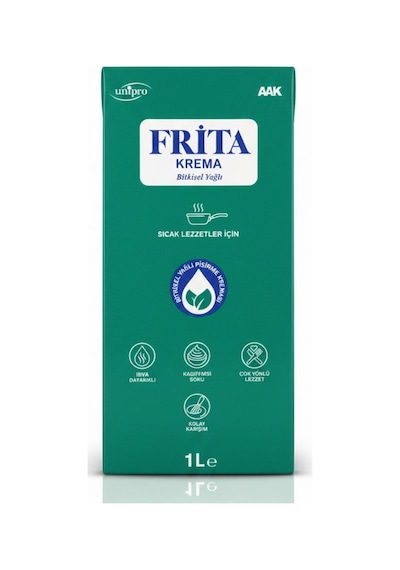 Frita Bitkisel Yağlı Krema 1 L Sıcak Yemek, Çorba, Sos Ve Fırın Lezzetleri İçin