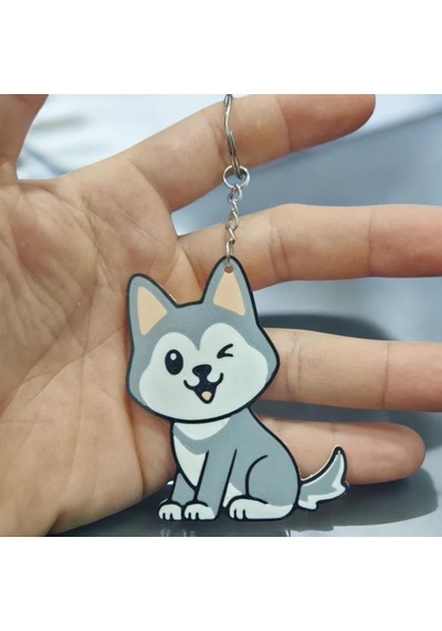 Sevimli Köpek Sevimli Figür Karakter Anahtarlık Çok Renkli