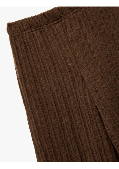 Koton Rahat Kesim Beli Lastikli Geniş Paça Pantolon Haki 6wkg40196ak Haki