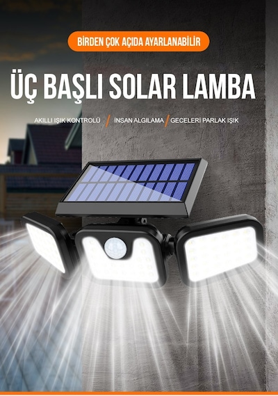 Gaman W771A 74 Sensörlü Parlak Led Güneş Enerjili 3 Mod Solar Lamba