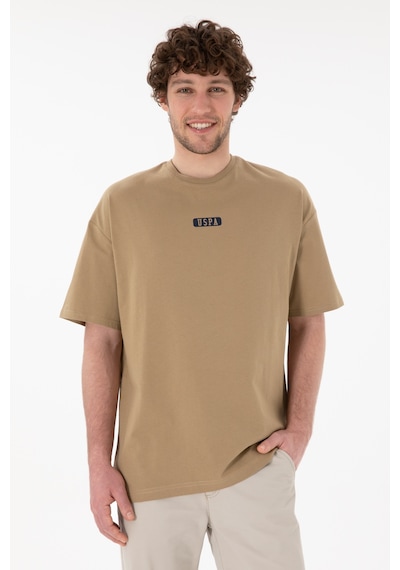 U.S. Polo Assn. Erkek Oversize Fit Bisiklet Yaka Haki Tişört 50305923-VR027