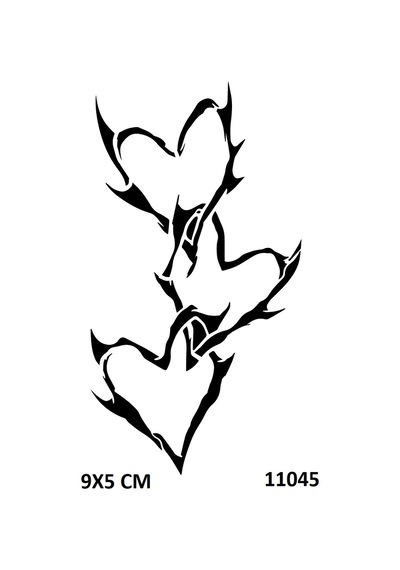 Airbrush Tattoo Dikenli Kalpler Yapışkanlı Stencil Süsleme Ve Boyama Kalıbı