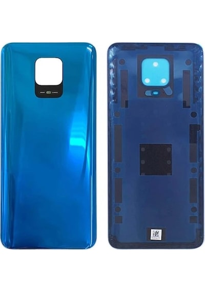Redmi Note 9s Note 9 Pro Arka Kapak Batarya Kapağı Cam Koyu Mavi