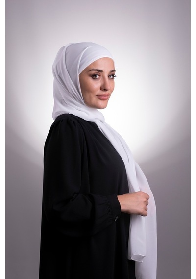 Hürrem Bone Krem Pratik Hazır Geçmeli Şal Şifon Boru Boneli 3001_40