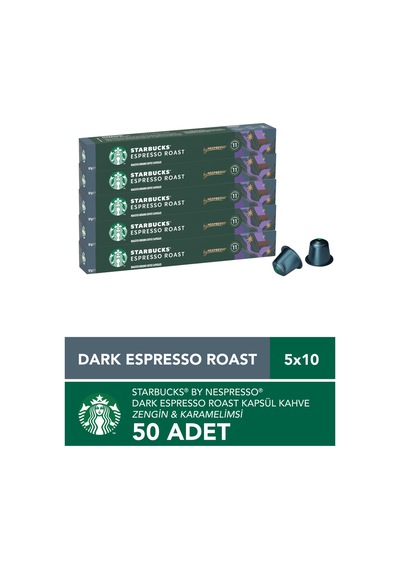 Starbucks By Nespresso Dark Espresso Roast Kapsül Kahve 5 X 10 Adet Kapsül Kahve