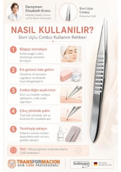 İnce Uçlu Batık Cımbızı - Şık Ve Hassas Kaş Şekillendirme Solingen Professional 721619