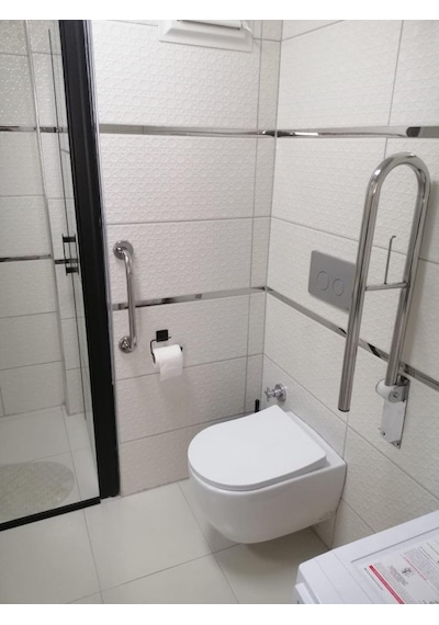 Engelli-yaşlı Tuvalet Kağıtlıklı Tutunma Barı+40 Cm Tutamak Krom